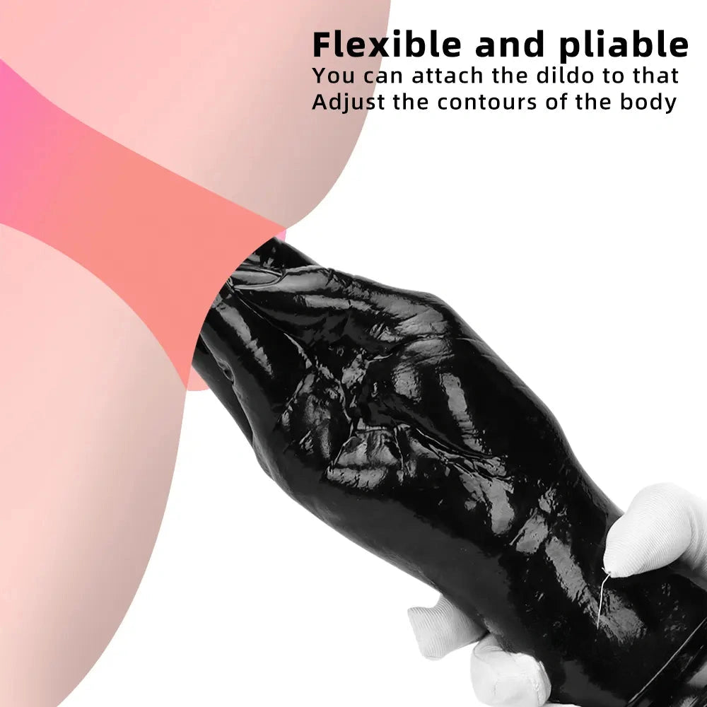 6.3in 8.66in 11.02in Women Using Big Black Thick Hands Fist Dildo