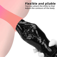 6.3in 8.66in 11.02in Women Using Big Black Thick Hands Fist Dildo