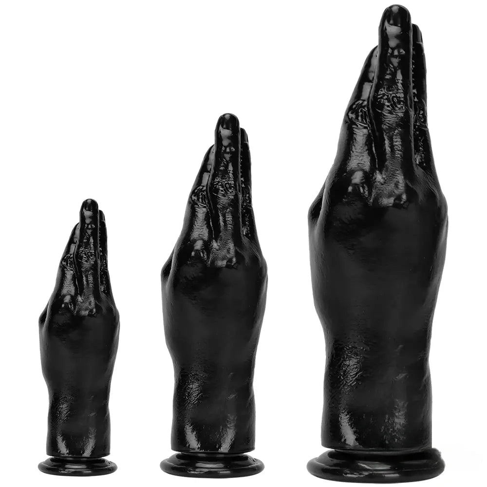6.3in 8.66in 11.02in Women Using Big Black Thick Hands Fist Dildo
