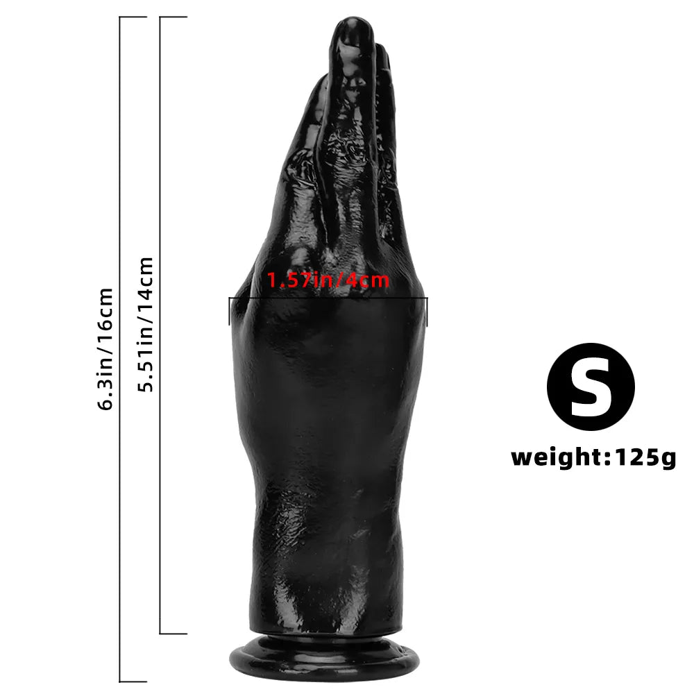 6.3in 8.66in 11.02in Women Using Big Black Thick Hands Fist Dildo