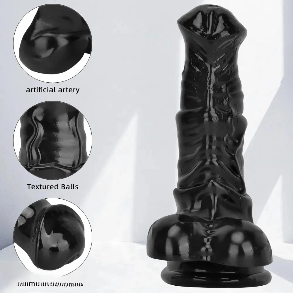 6.3in Black Sex Simulation PVC Penis Small Horse Dildo Orgasm Masturbator