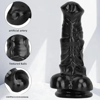 6.3in Black Sex Simulation PVC Penis Small Horse Dildo Orgasm Masturbator