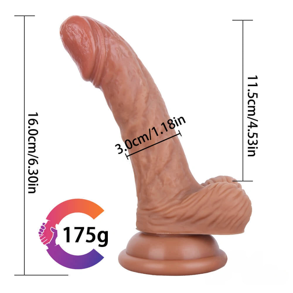 6.3in Curved Suction Cup Dildo Masturbation Sex Toy Erotic Cock Toy