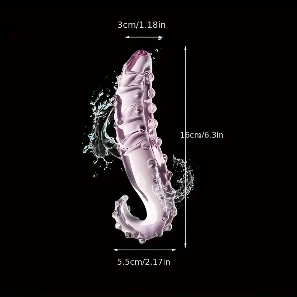 6.3in Glass Crystal Tentacle Octopus Dildo For Female Sex Pleasure