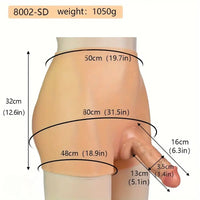 6.3in High Waist Silicone Pants With Solid Real Dildo Hip Enhancer