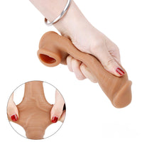 6.3in Lifelike Male Penis Extension Sleeve With Cock Ring Extender