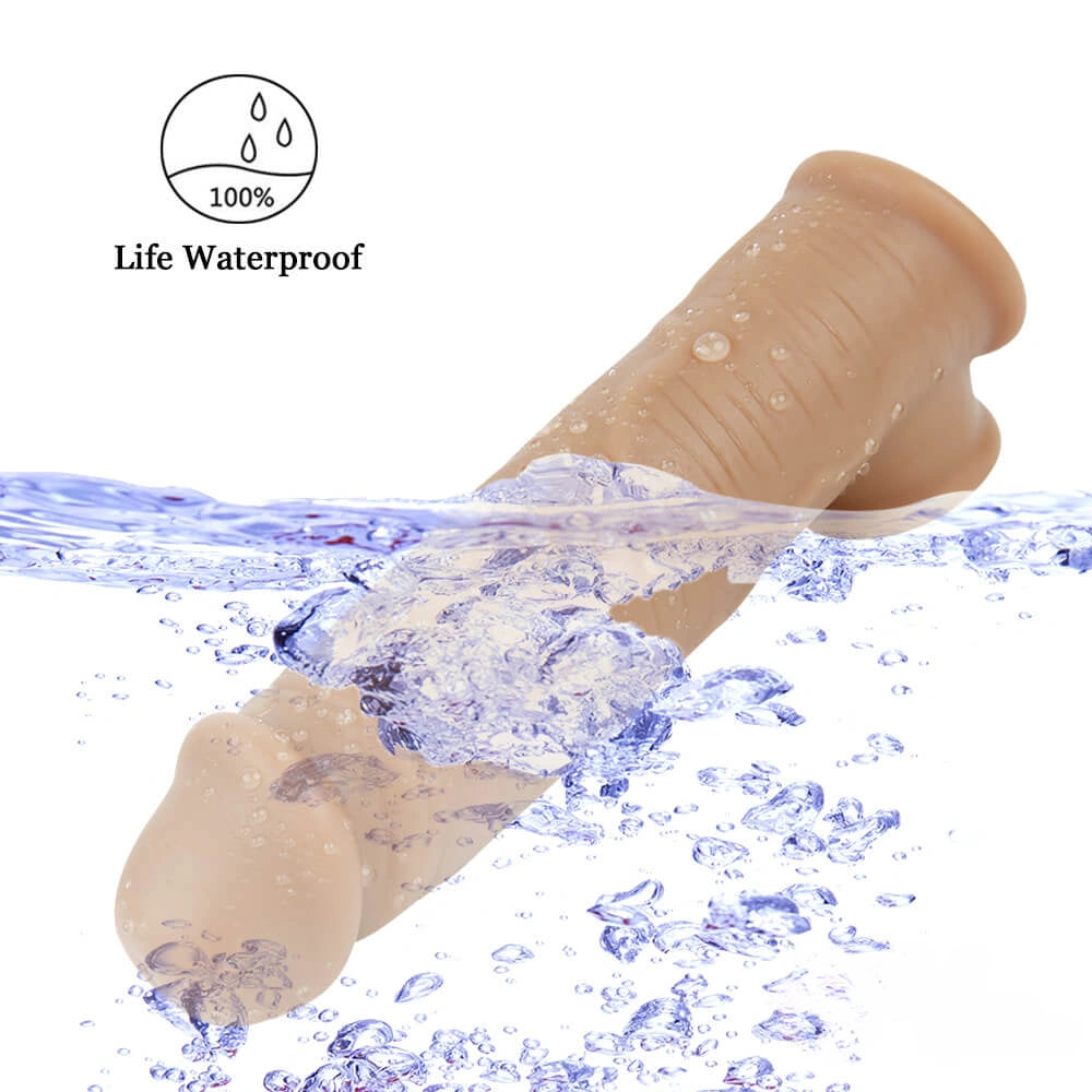 6.3in Lifelike Male Penis Extension Sleeve With Cock Ring Extender