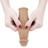 6.3in Lifelike Male Penis Extension Sleeve With Cock Ring Extender