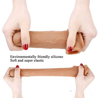 6.3in Lifelike Male Penis Extension Sleeve With Cock Ring Extender