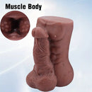 6.3in Premium 3D Real Silicone Flexible Ebony Dildo Anal Pocket Pussy