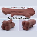6.3in Premium 3D Real Silicone Flexible Ebony Dildo Anal Pocket Pussy