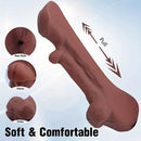 6.3in Premium 3D Real Silicone Flexible Ebony Dildo Anal Pocket Pussy
