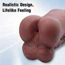 6.3in Premium 3D Real Silicone Flexible Ebony Dildo Anal Pocket Pussy
