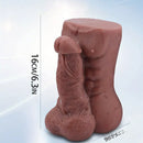 6.3in Premium 3D Real Silicone Flexible Ebony Dildo Anal Pocket Pussy
