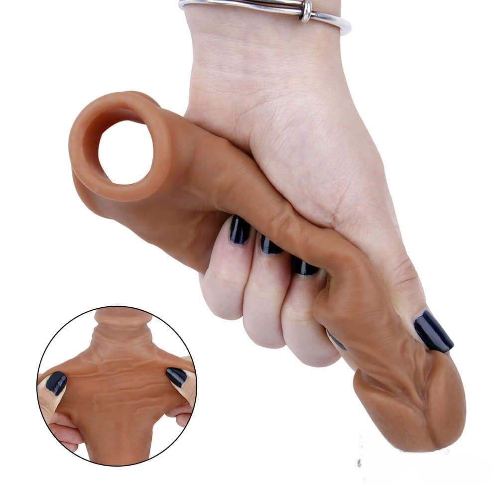 6.3in Realistic Penis Extension Sleeve Stretcher For Women Men