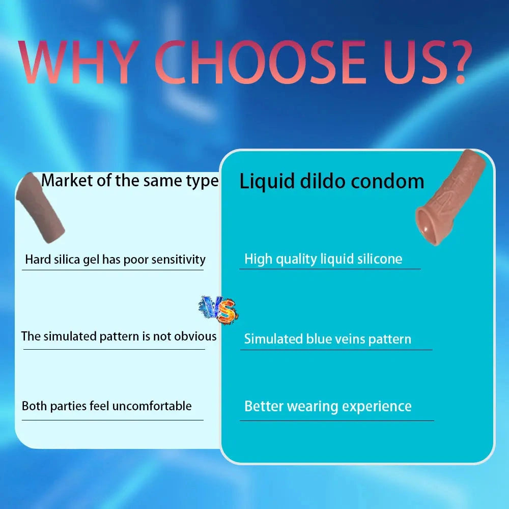 6.3in Round Design Real Veins Silicone Cock Dildo Sleeve For Enlargement