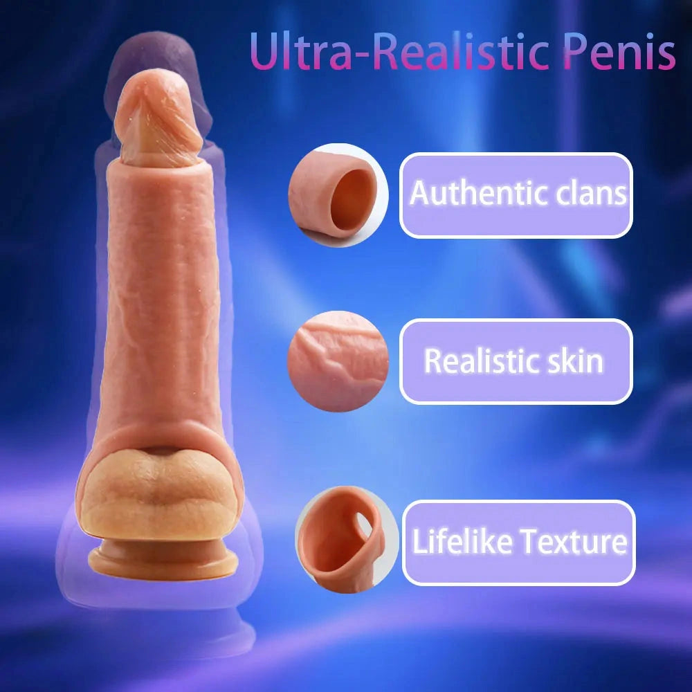 6.3in Round Design Real Veins Silicone Cock Dildo Sleeve For Enlargement