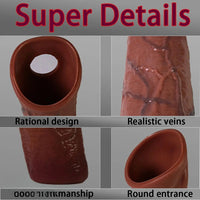 6.3in Round Design Real Veins Silicone Cock Dildo Sleeve For Enlargement