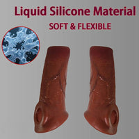 6.3in Round Design Real Veins Silicone Cock Dildo Sleeve For Enlargement
