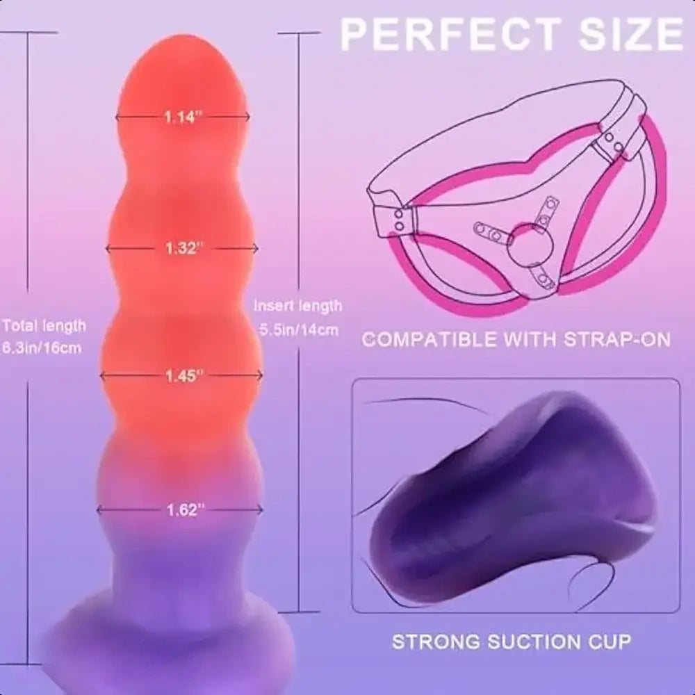 6.3in Silicone Anal Butt Soft Anal Beads Anal Trainer Dildo Masturbator