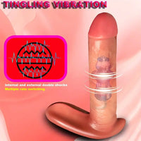 6.3in Silicone Heating Thrusting Vibrating Realistic Wearable Dildo