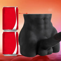 6.3in Silicone Realistic Dildo With 7.38lb Ebony Male Sex Torso Dildo