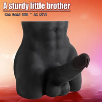 6.3in Silicone Realistic Dildo With 7.38lb Ebony Male Sex Torso Dildo