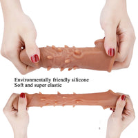 6.3in Silicone Spiked Lengthened Thickened Penis Sleeve Extender Toy