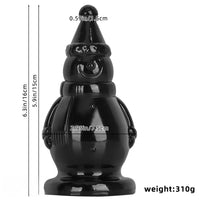 6.3in Snowman PVC Black Fantasy Odd Butt Plug Dildo For Couples Flirting
