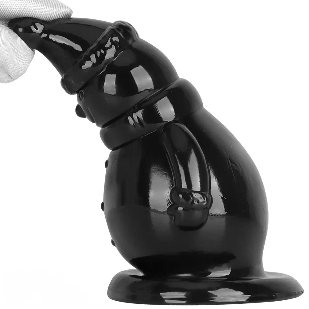 6.3in Snowman PVC Black Fantasy Odd Butt Plug Dildo For Couples Flirting