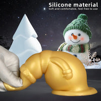 6.3in Snowman Silicone Soft Extra Golden Butt Plug Dildo For Couples Flirting