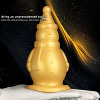 6.3in Snowman Silicone Soft Extra Golden Butt Plug Dildo For Couples Flirting