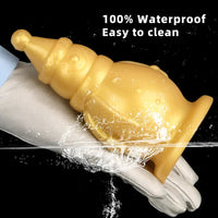 6.3in Snowman Silicone Soft Extra Golden Butt Plug Dildo For Couples Flirting