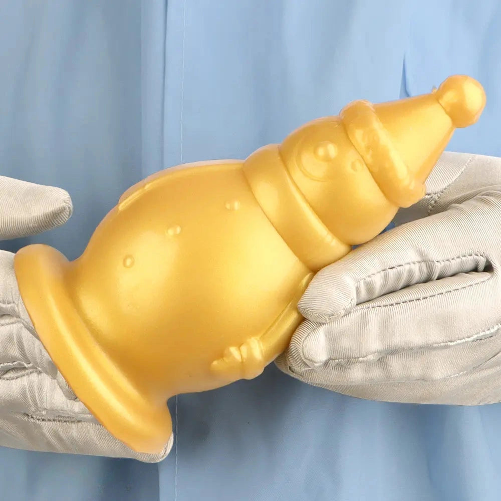 6.3in Snowman Silicone Soft Extra Golden Butt Plug Dildo For Couples Flirting