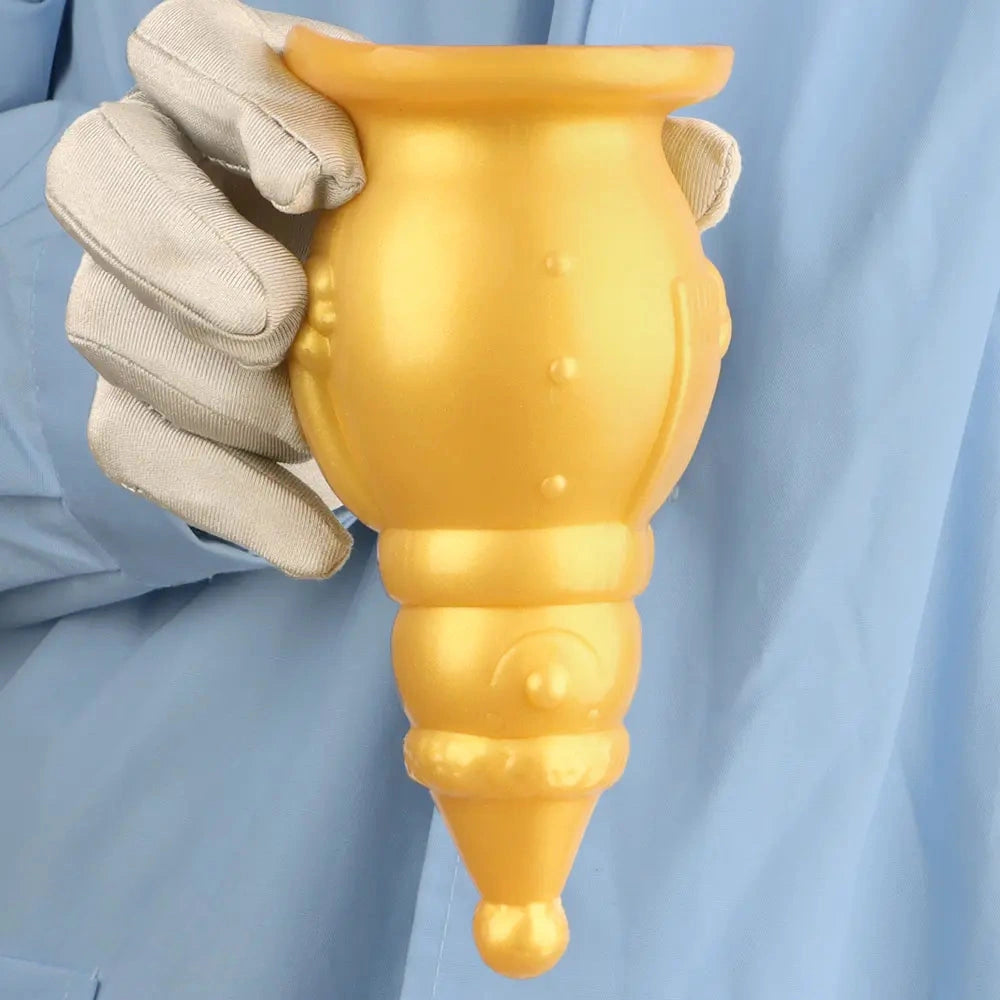 6.3in Snowman Silicone Soft Extra Golden Butt Plug Dildo For Couples Flirting
