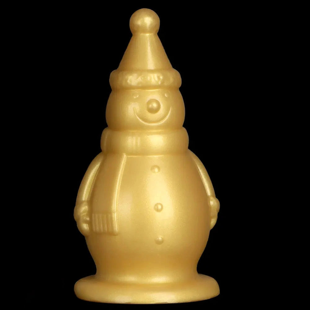 6.3in Snowman Silicone Soft Extra Golden Butt Plug Dildo For Couples Flirting