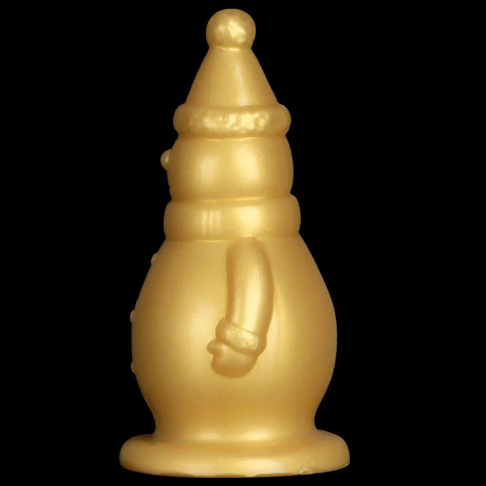 6.3in Snowman Silicone Soft Extra Golden Butt Plug Dildo For Couples Flirting