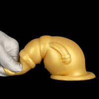 6.3in Snowman Silicone Soft Extra Golden Butt Plug Dildo For Couples Flirting