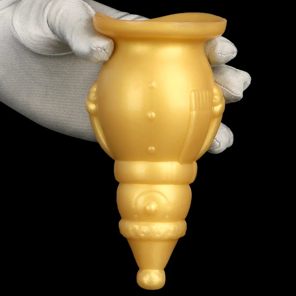 6.3in Snowman Silicone Soft Extra Golden Butt Plug Dildo For Couples Flirting