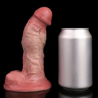 6.3in Soft Curly Liquid Silicone Realistic Double-Layered Massage Stick Dildo