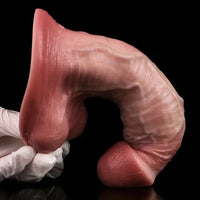 6.3in Soft Curly Liquid Silicone Realistic Double-Layered Massage Stick Dildo