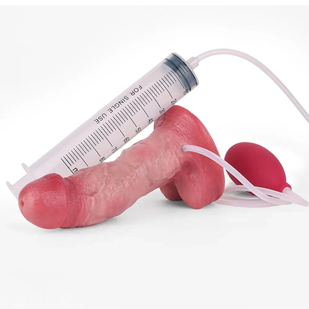 6.3in Unisex Masturbation Stick Dual Density Silicone Ejaculating Dildo
