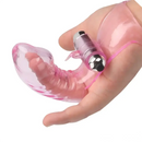 6.3in Vibrating Middle Finger Sleeve Cock Soft Jelly Crystal Dildo