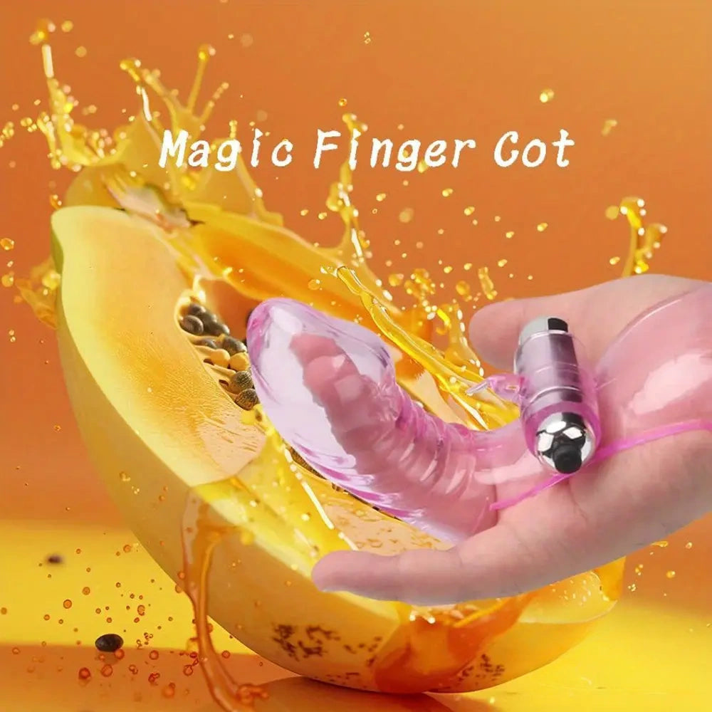 6.3in Vibrating Middle Finger Sleeve Cock Soft Jelly Crystal Dildo