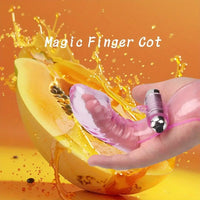 6.3in Vibrating Middle Finger Sleeve Cock Soft Jelly Crystal Dildo