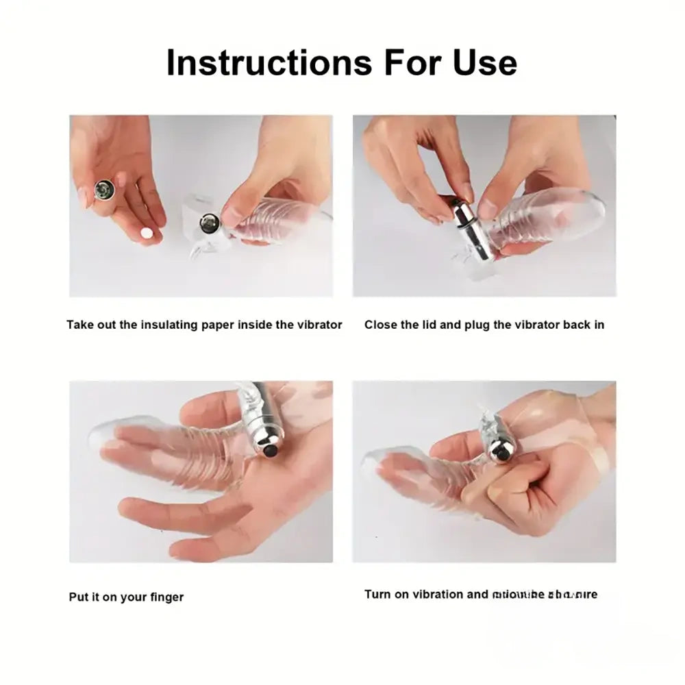 6.3in Vibrating Middle Finger Sleeve Cock Soft Jelly Crystal Dildo