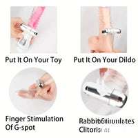 6.3in Vibrating Middle Finger Sleeve Cock Soft Jelly Crystal Dildo