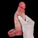 6.3in Vibrating Realistic Remote Silicone Hollow Dildo Sleeve Cock Extender