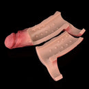 6.3in Vibrating Realistic Remote Silicone Hollow Dildo Sleeve Cock Extender