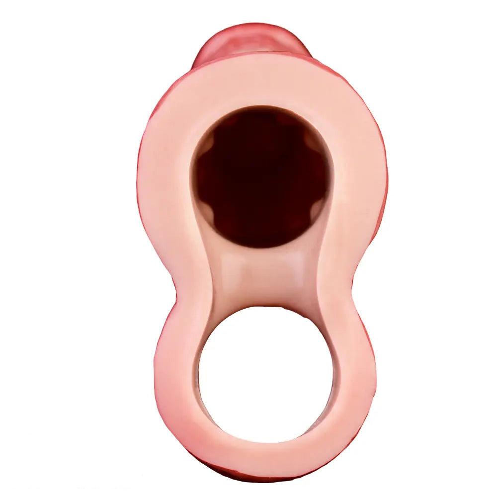 6.3in Vibrating Realistic Remote Silicone Hollow Dildo Sleeve Cock Extender